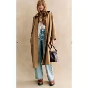 NWT Sezane CLYDE TRENCH COAT Camel Brown SZ(32) US(0)